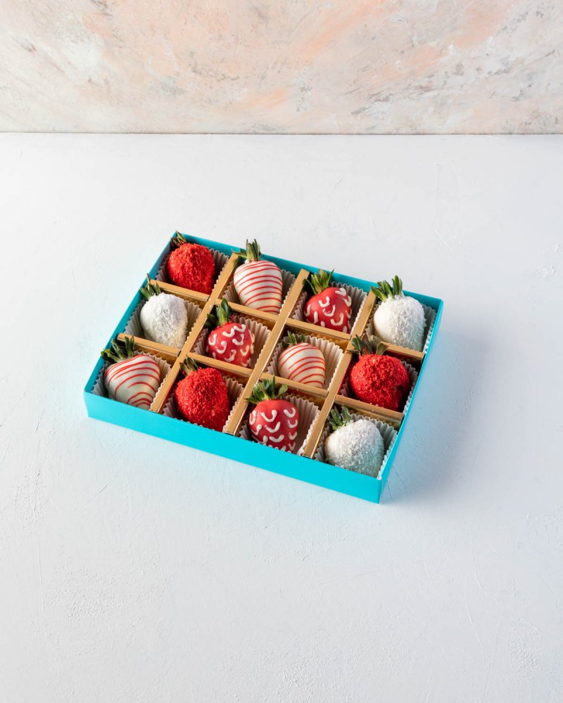 12pcs Red and White Strawberries by NJD - Image 2