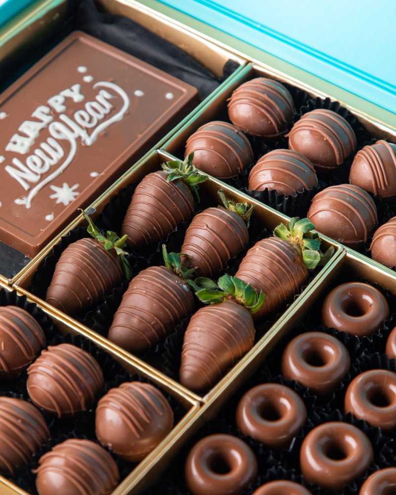 Chocolates and Strawberries New Year Greetings by NJD