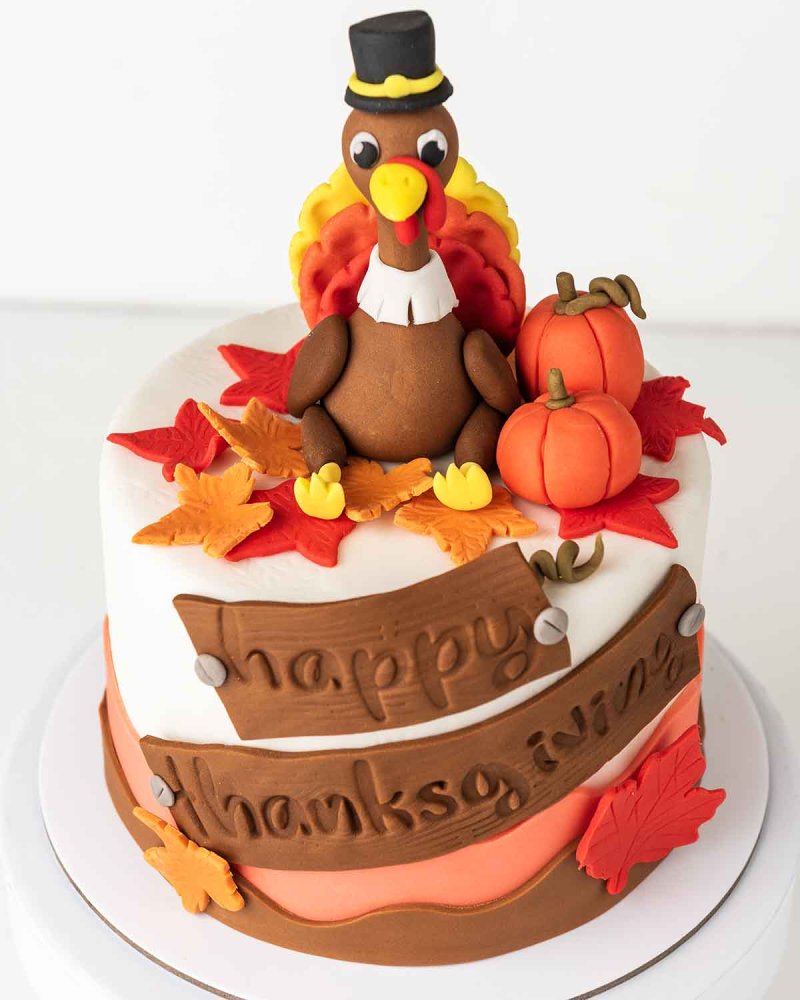 Thanksgiving theme 1kg cake by NJD - Image 3