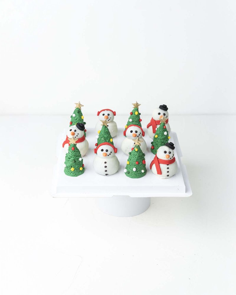 Snowman and Trees Cake pops