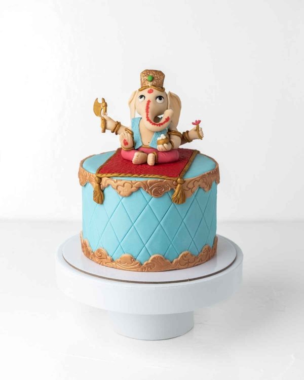 Ganpathi theme Eggless Cake by NJD